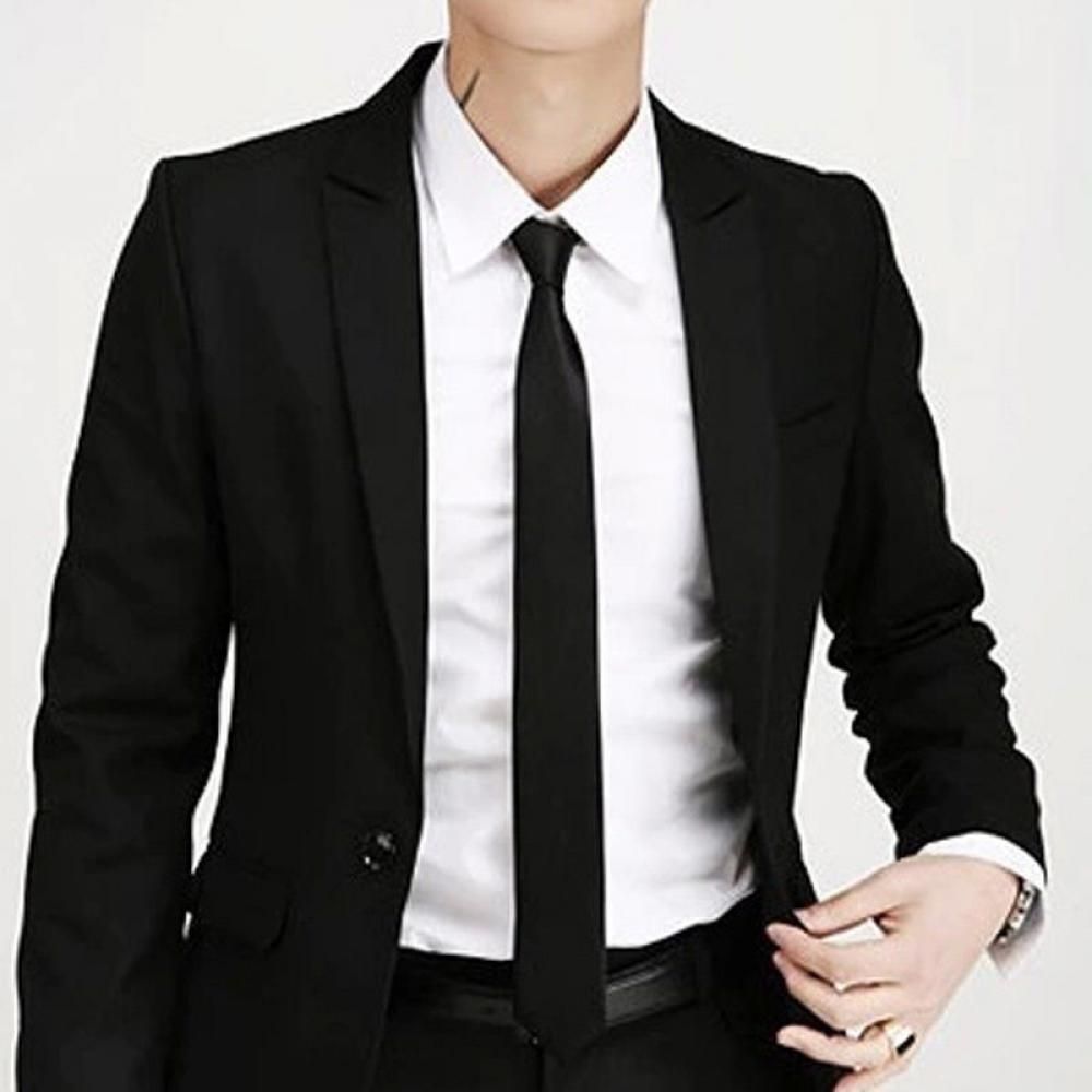 Skinny Tie Men - Fashion Casual Slim Plain Mens Solid