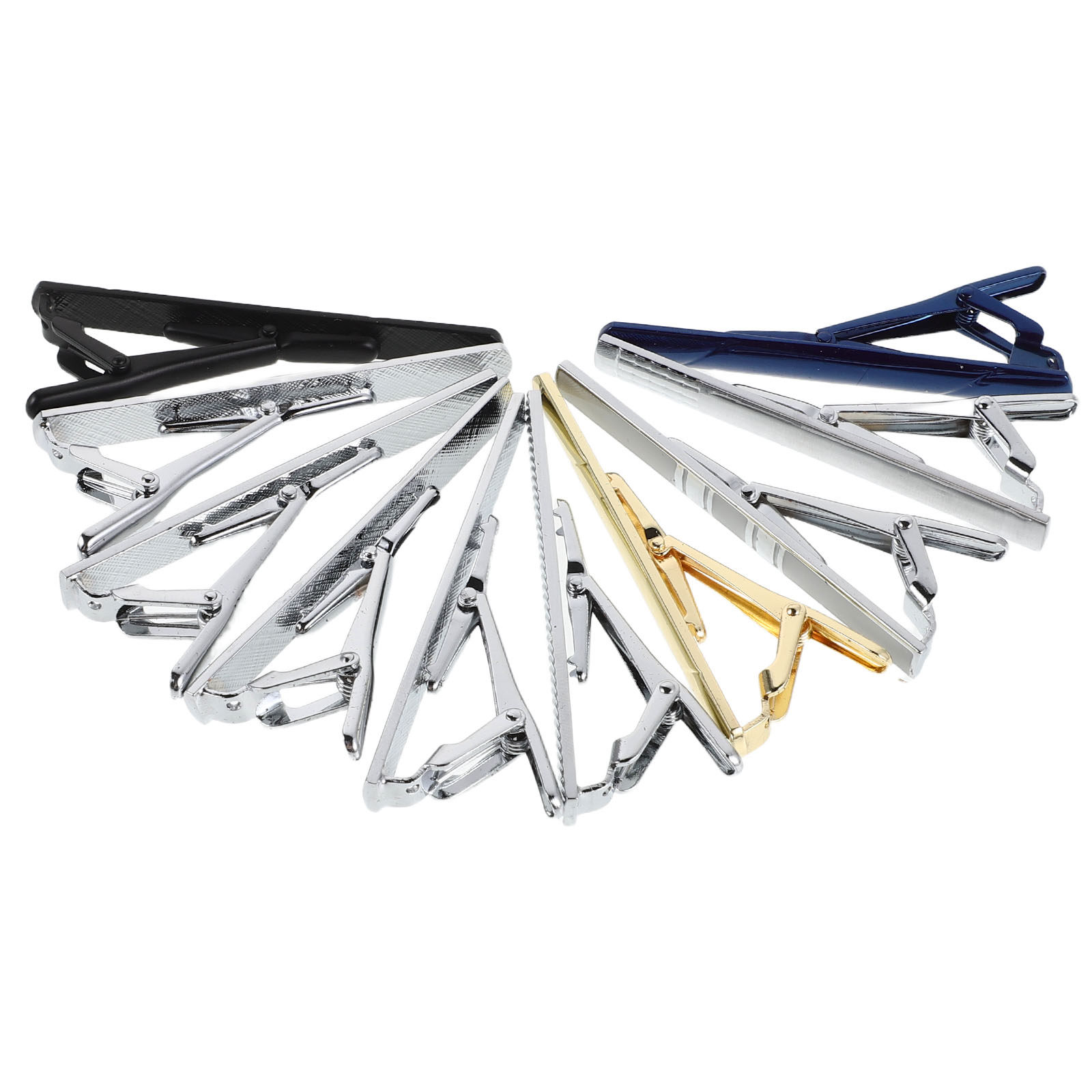 Tie Bar Set Gift - 10Pcs Necktie Clip Set Elegant Copper