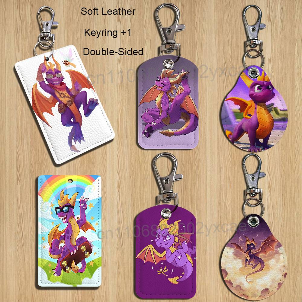 Lanyard Badge Holder - game Spyro the Dragon Sparx Leather