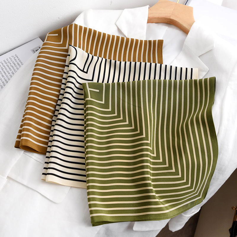 Silk Tie Striped - Stripe Print 100% Silk Neck Head