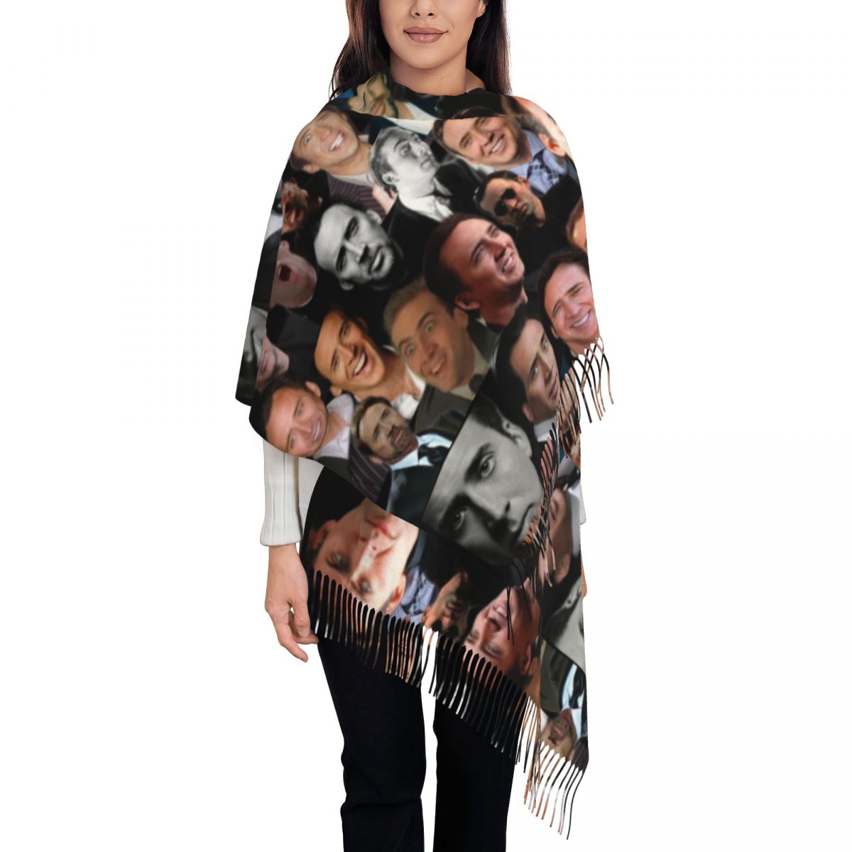 Pashmina Wrap Large - Nicolas Cage Colllage Shawl Wraps Women