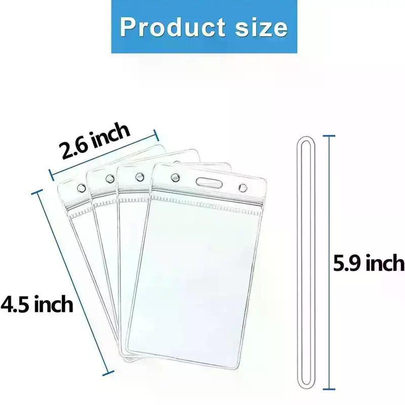 Lanyard Badge Holder - 10 Pcs Clear Plastic ID Badge