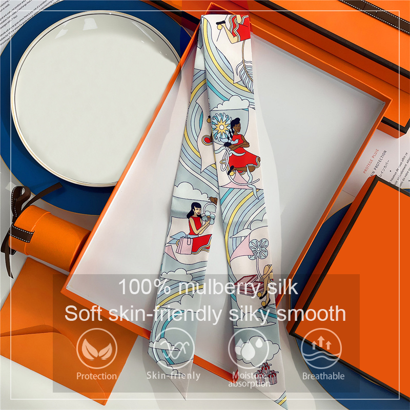 Silk Neck Scarf - Women 100% Mulberry Silk Scarf for