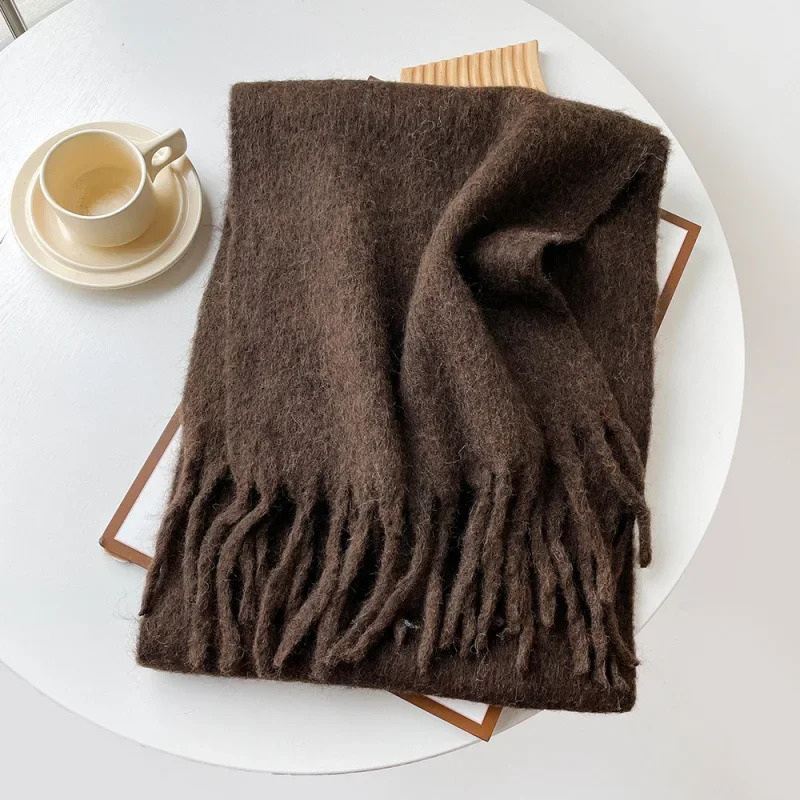 Muffler Men Wool - Scarf Lady Autumn Winter Solid Simple