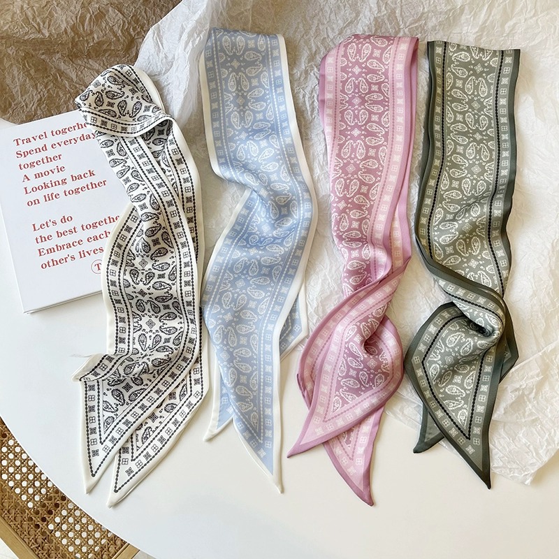 Ascot Neck Scarf - Set Series Silk Satin Scarf Women