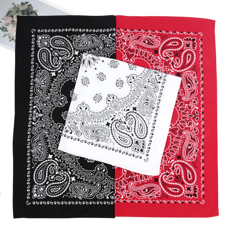 Bandana Cotton - 70*70cm Unisex Women 100% Cotton Black