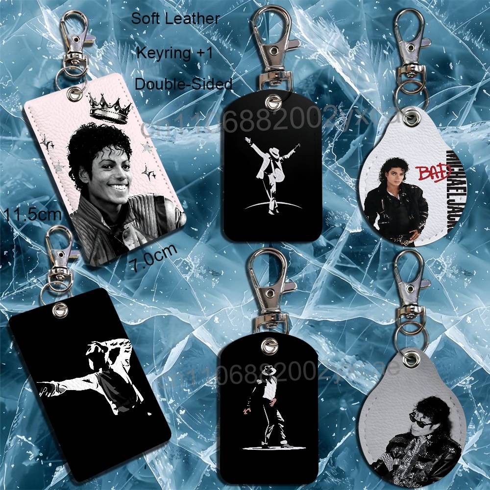Lanyard Badge Holder - MJ first-rate Michael Jackson Leather Keychain