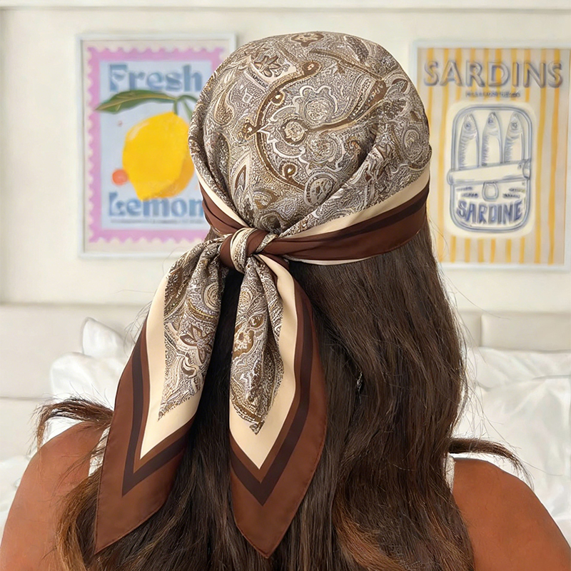 Scarf Silk Square - Luxury Women Silk Square Scarf Floral