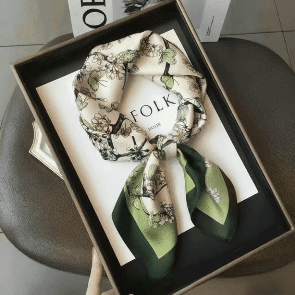 Scarf Silk Square - Silk Material Silk Square Scarf Floral