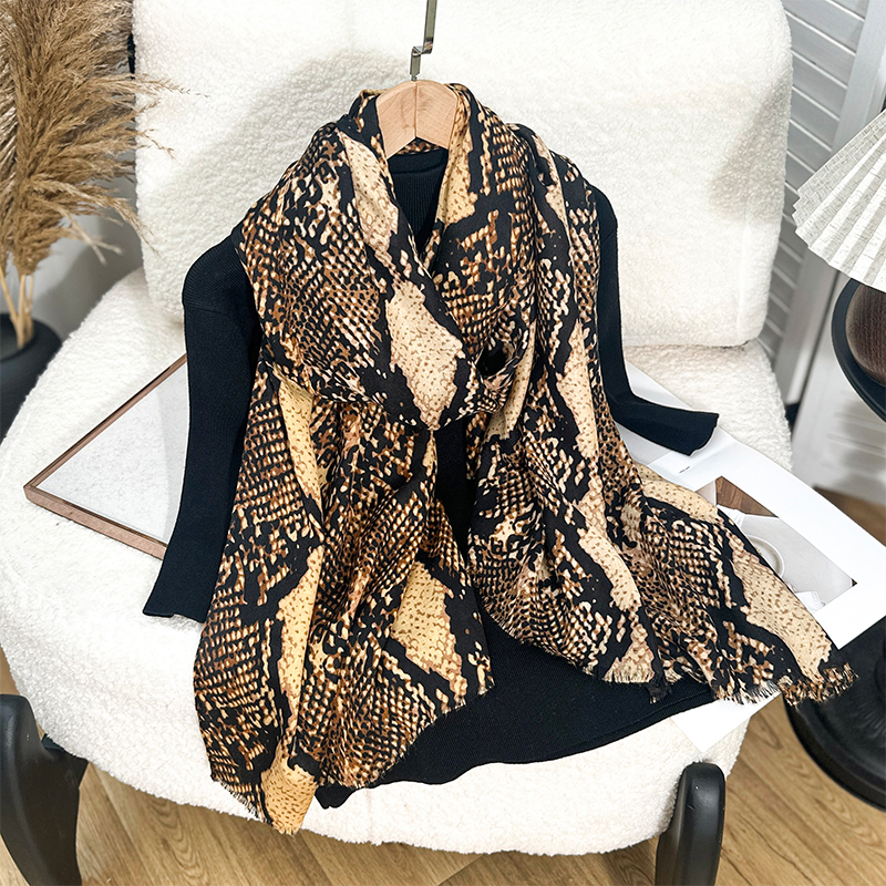 Pashmina Wrap Large - Luxury Brand Scarf Leopard print Cotton