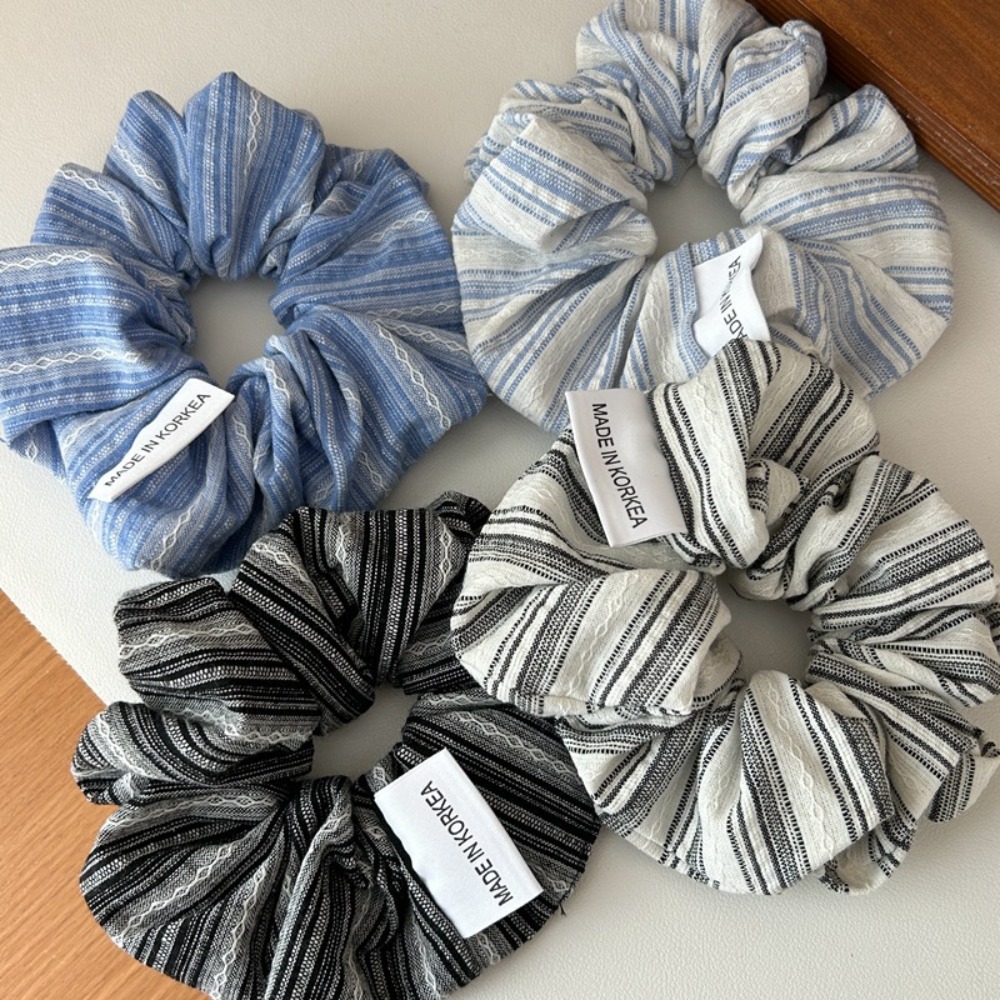Silk Tie Striped - 2025 Korea Fashion Stripe Hair Rubber