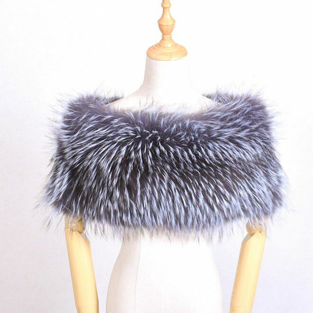 Stole Wedding Shawl - Natural Fur Bridal Shawl Fox Fur