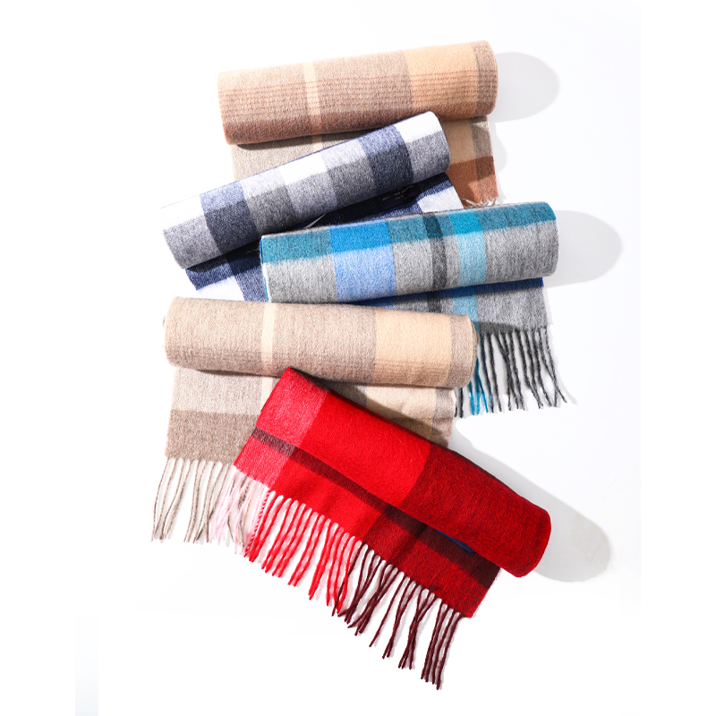 Muffler Men Wool - Women Warm classic lattice Scarf Fashion