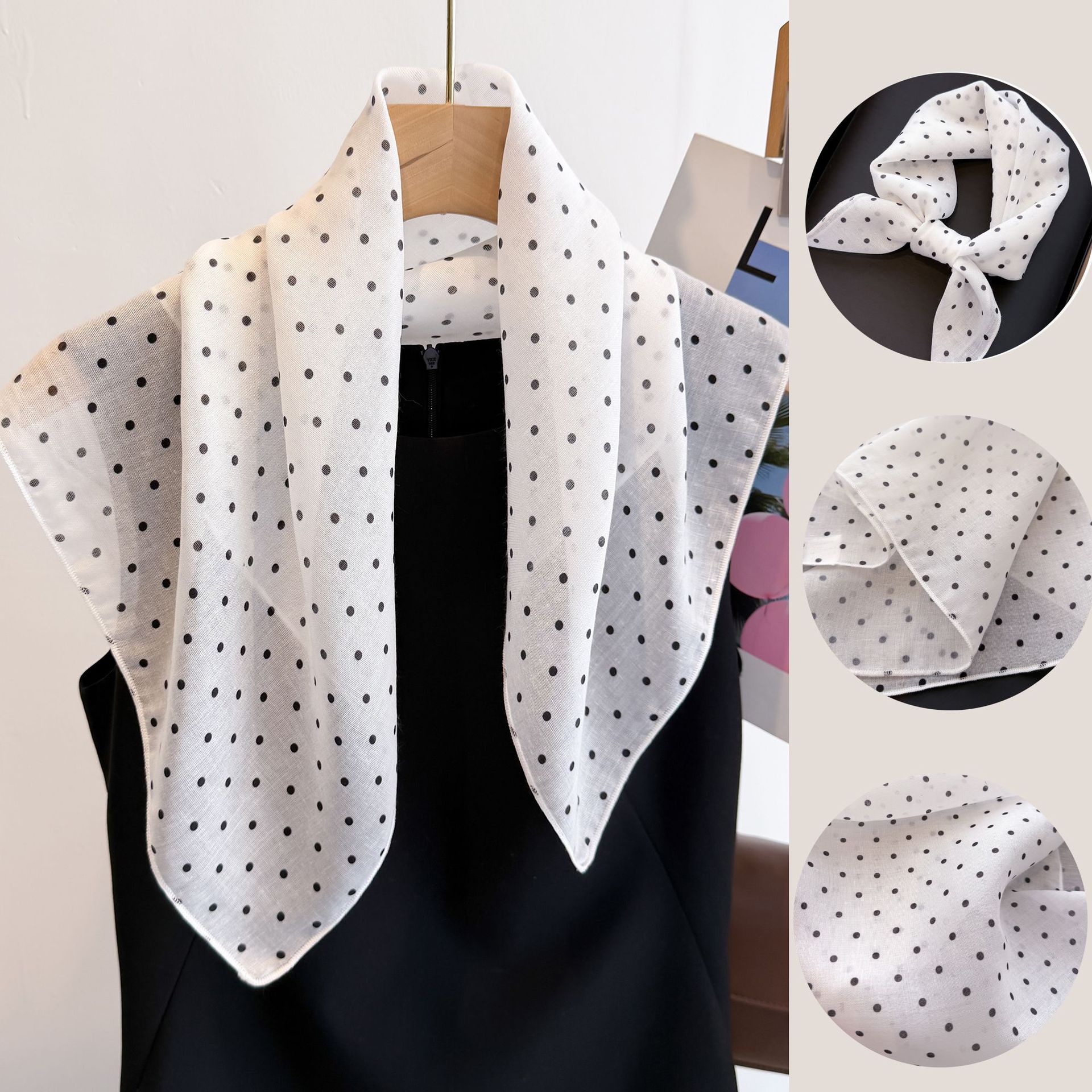 Bandana Cotton - 50cm Cotton Linen Square Scarf -