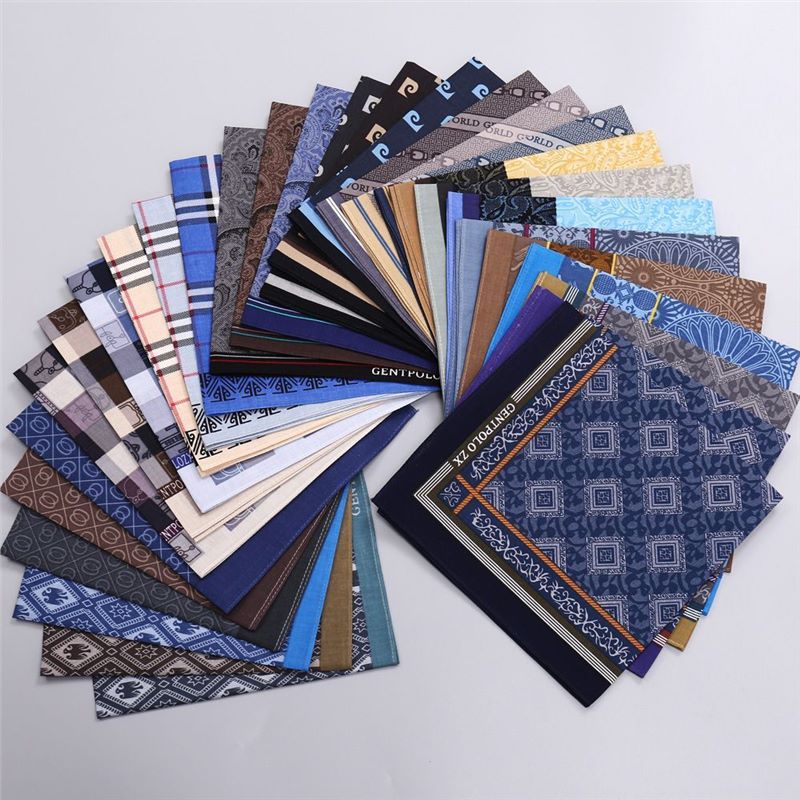 Handkerchief Cotton Men - 3Pcs Men's Pure Cotton Printed Plaid
