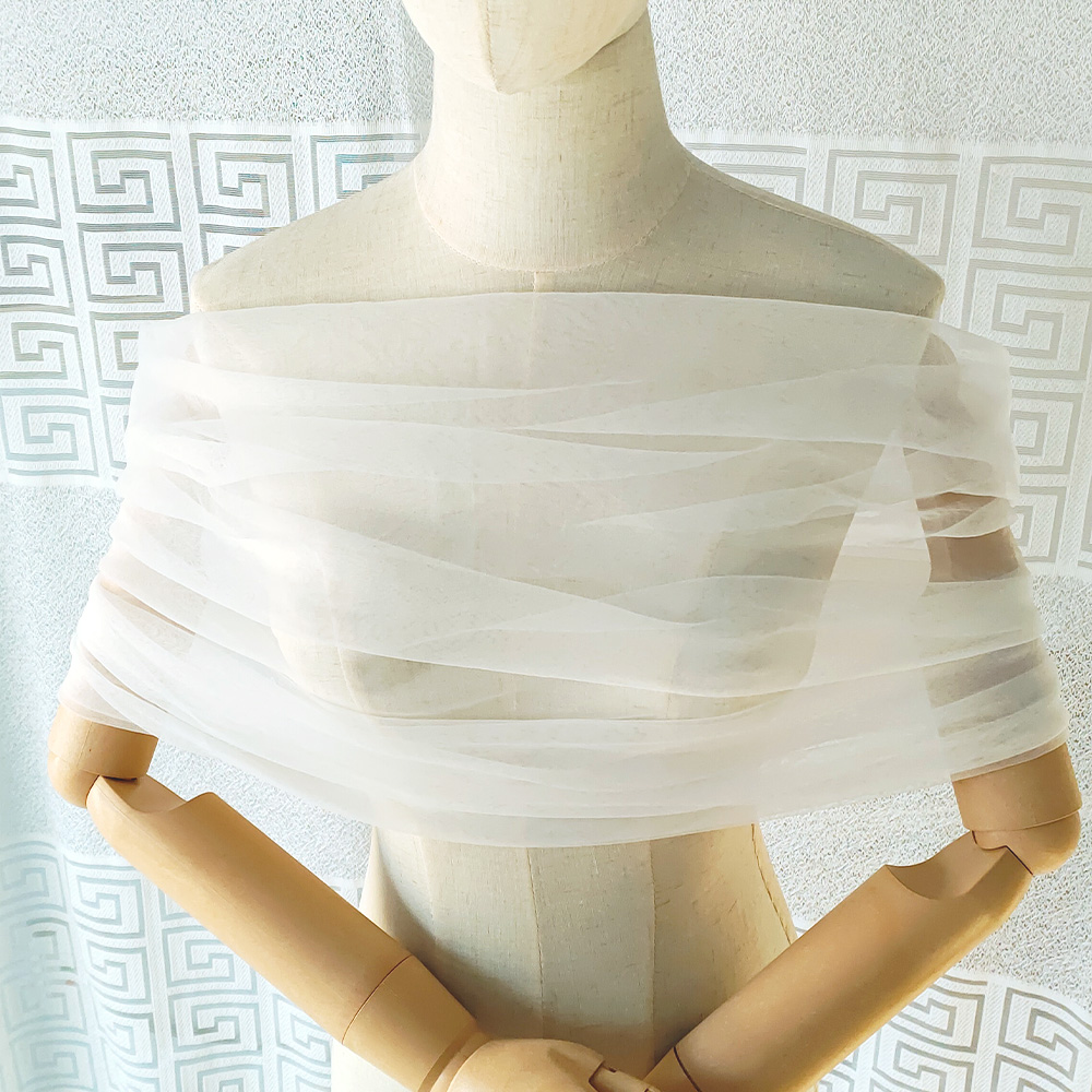 Stole Wedding Shawl - Women Pleated Tulle Sheer Wrap Wedding