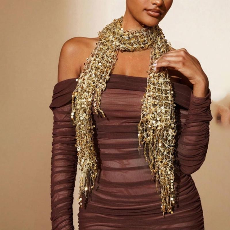 Stole Wedding Shawl - Y3NE Embellished Sequins Wedding Shawl Lace