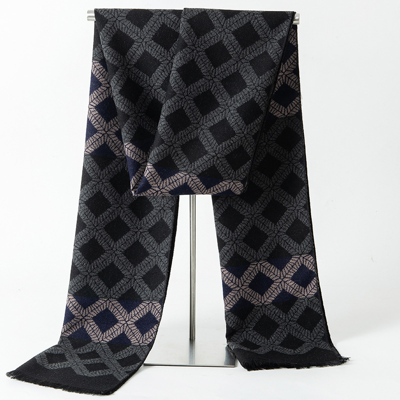 Muffler Men Wool - Designer Brand Plaid Winter Men Cashmere
