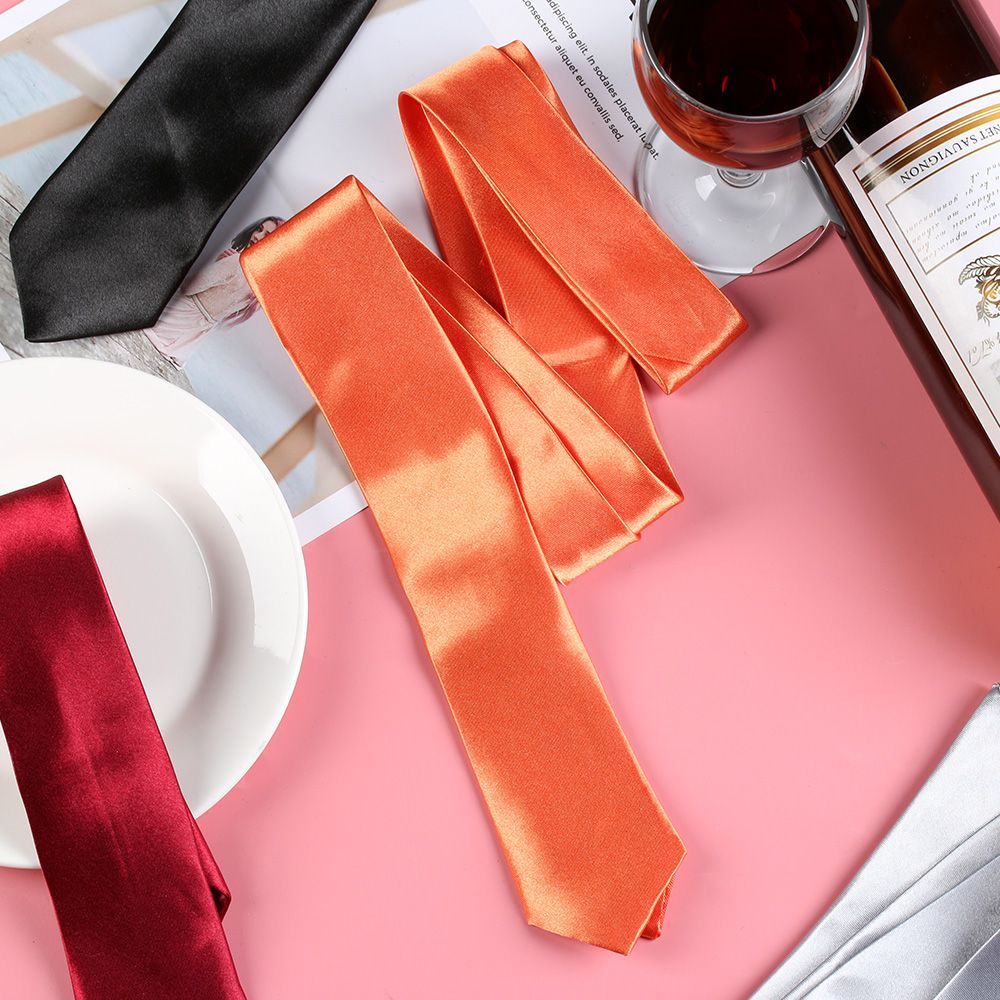 Fashion Casual Slim Plain Mens - Skinny Tie Men 评论和价格