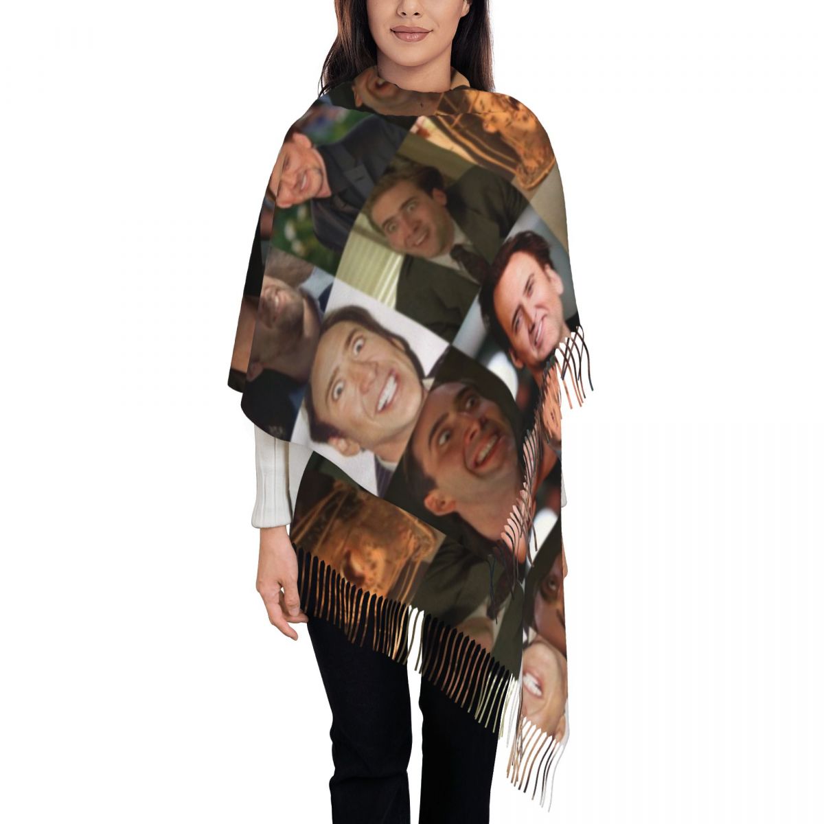 Nicolas Cage Funny Face Meme S - Pashmina Wrap Large 评论和价格