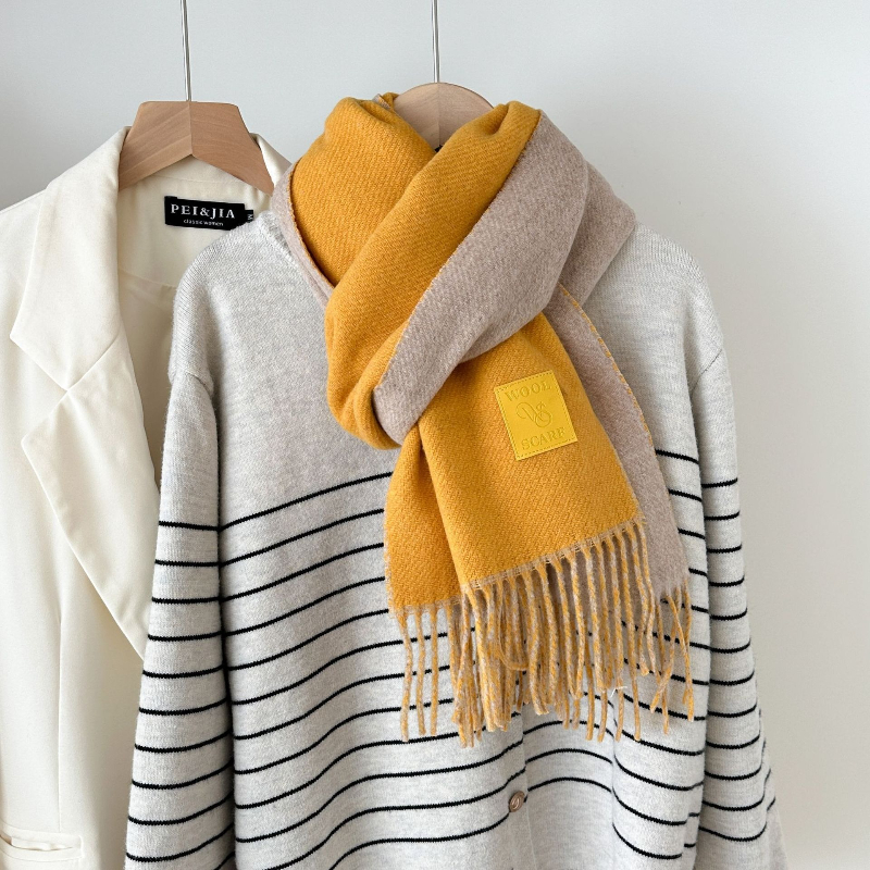 New Luxury Design Wool Scarf W - Muffler Men Wool 评论和价格