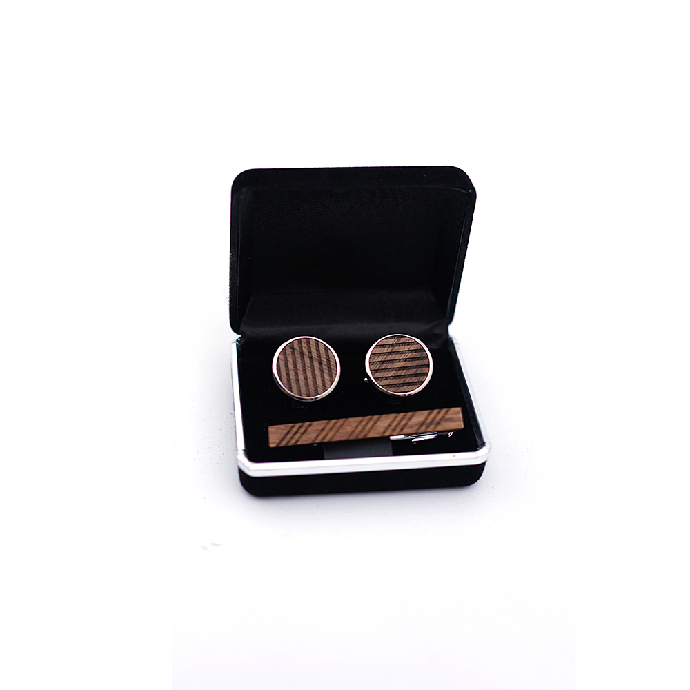 High Quality Wood Cuff links n - Tie Bar Set Gift 评论和价格