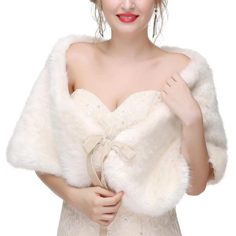 652F Sophisticated Faux Furs S - Stole Wedding Shawl 评论和价格