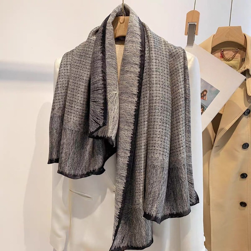 Oversized 110x110cm Real Silk  - Pashmina Wrap Large 评论和价格