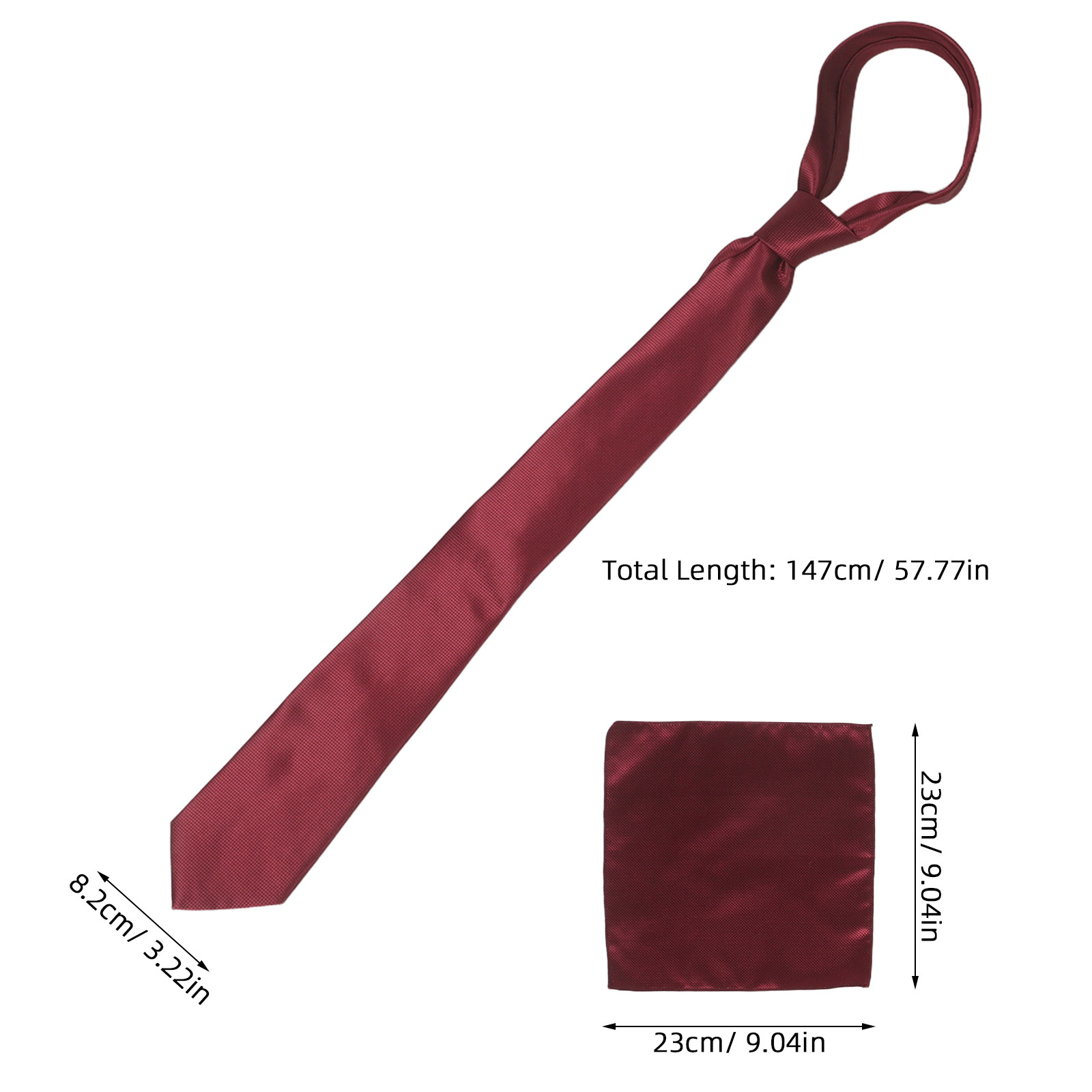 Solid Color Men Necktie Pocket - Pocket Square Set 评论和价格