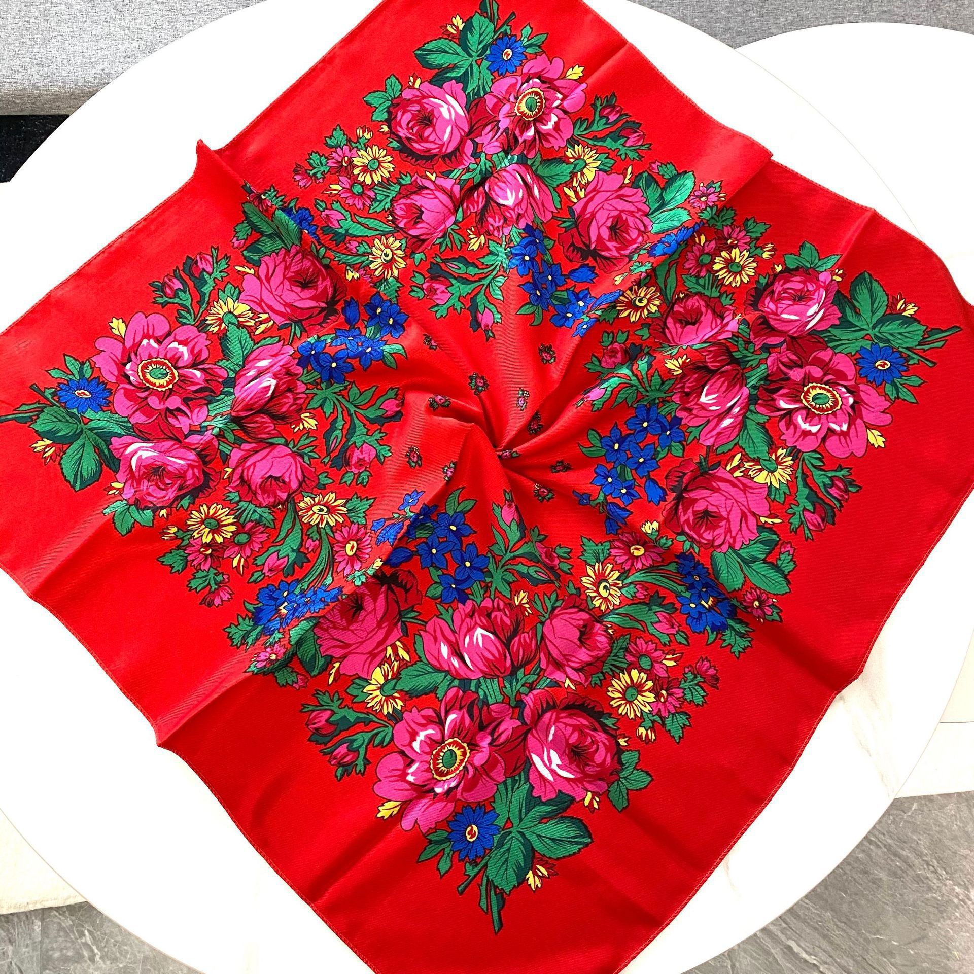 70*70cm Russian Floral Square  - Bandana Cotton 评论和价格