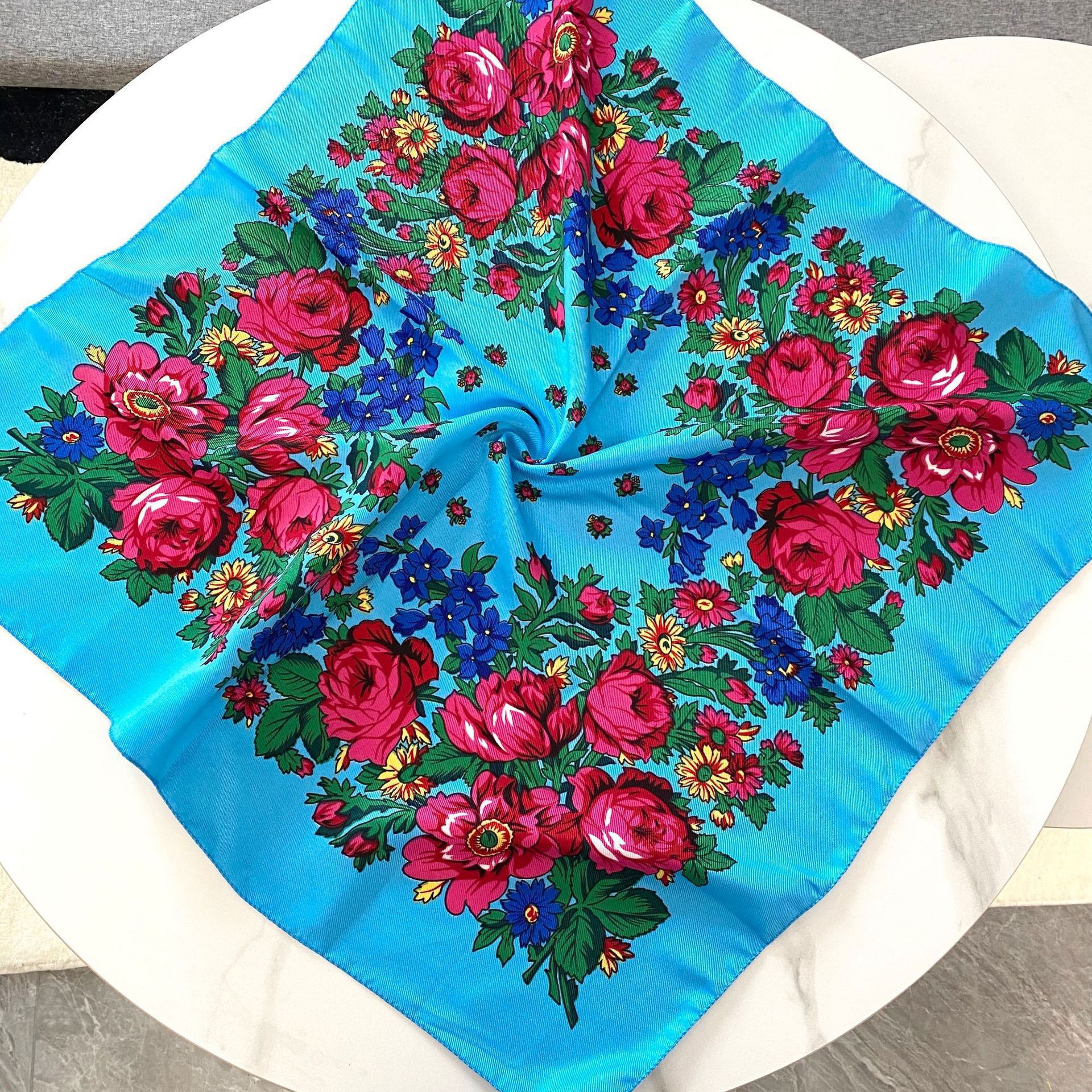 70*70cm Russian Floral Square  - Bandana Cotton 评论和价格