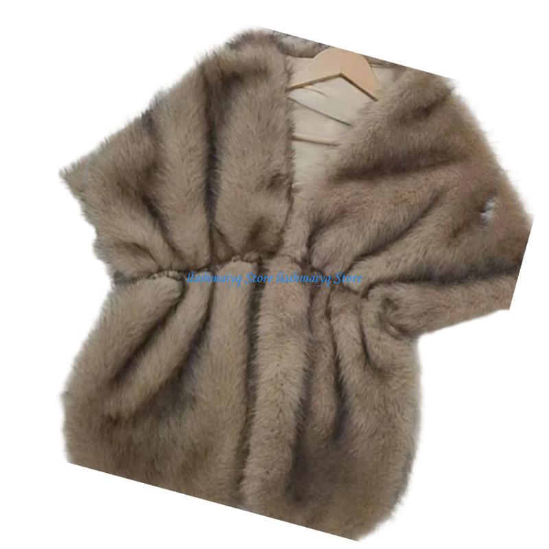 573B Luxurious Artificial Furs - Stole Wedding Shawl 评论和价格