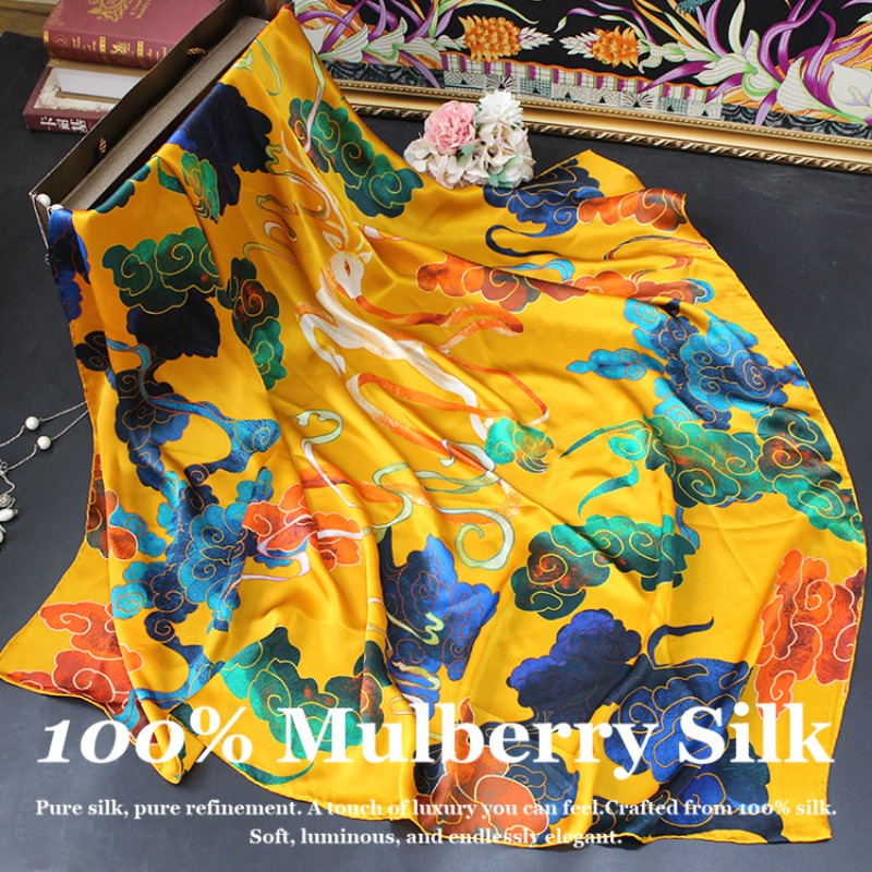 New Luxury 110x110cm Real Silk - Pashmina Wrap Large 评论和价格