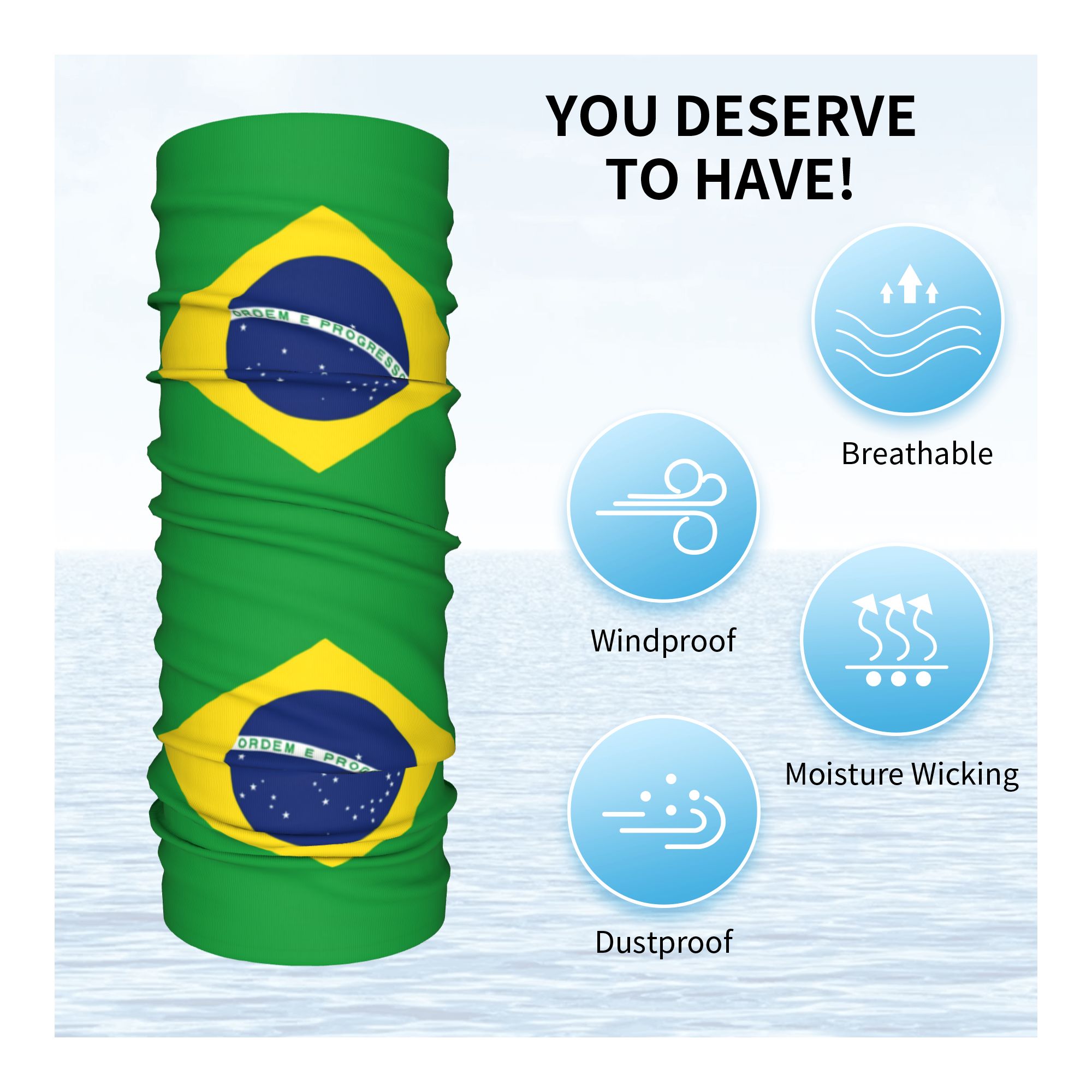 Custom Brazil Flag Bandana Nec - Neck Warmer Tube 评论和价格