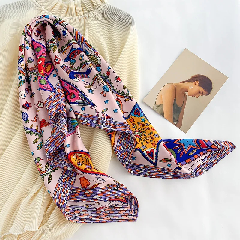 2024 90*90cm Square Scarf Twil - Bandana Cotton 评论和价格