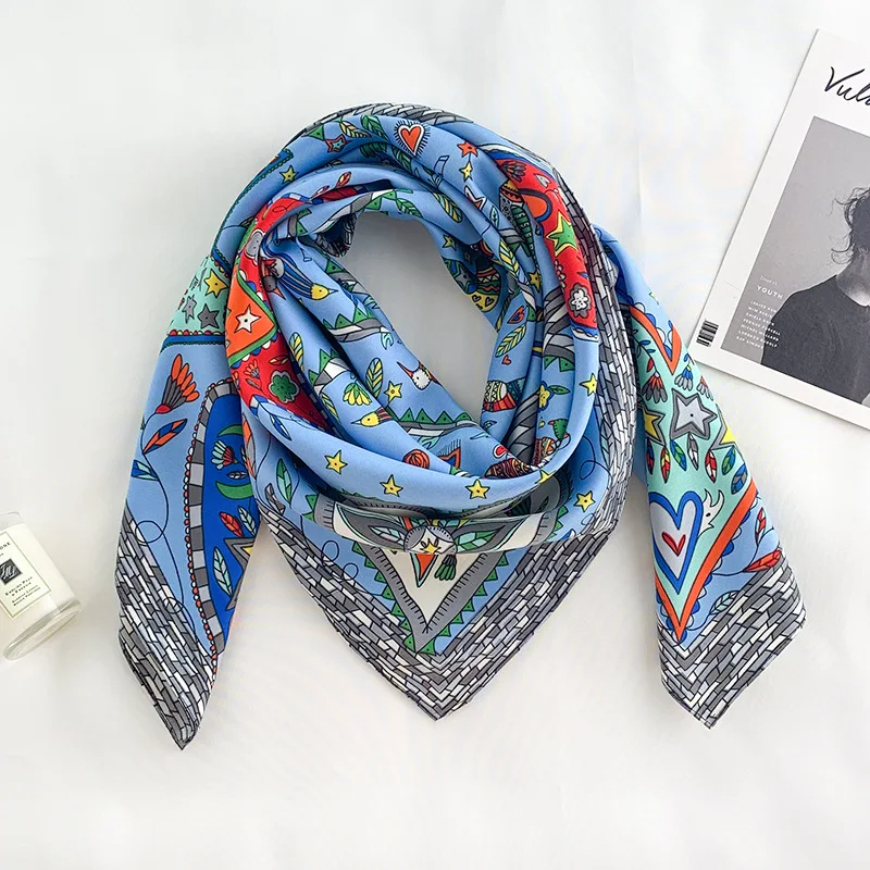 2024 90*90cm Square Scarf Twil - Bandana Cotton 评论和价格