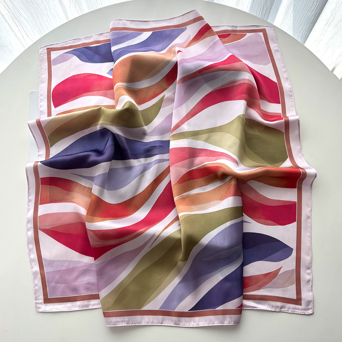Design Print Women Silk Imitat - Scarf Silk Square 评论和价格