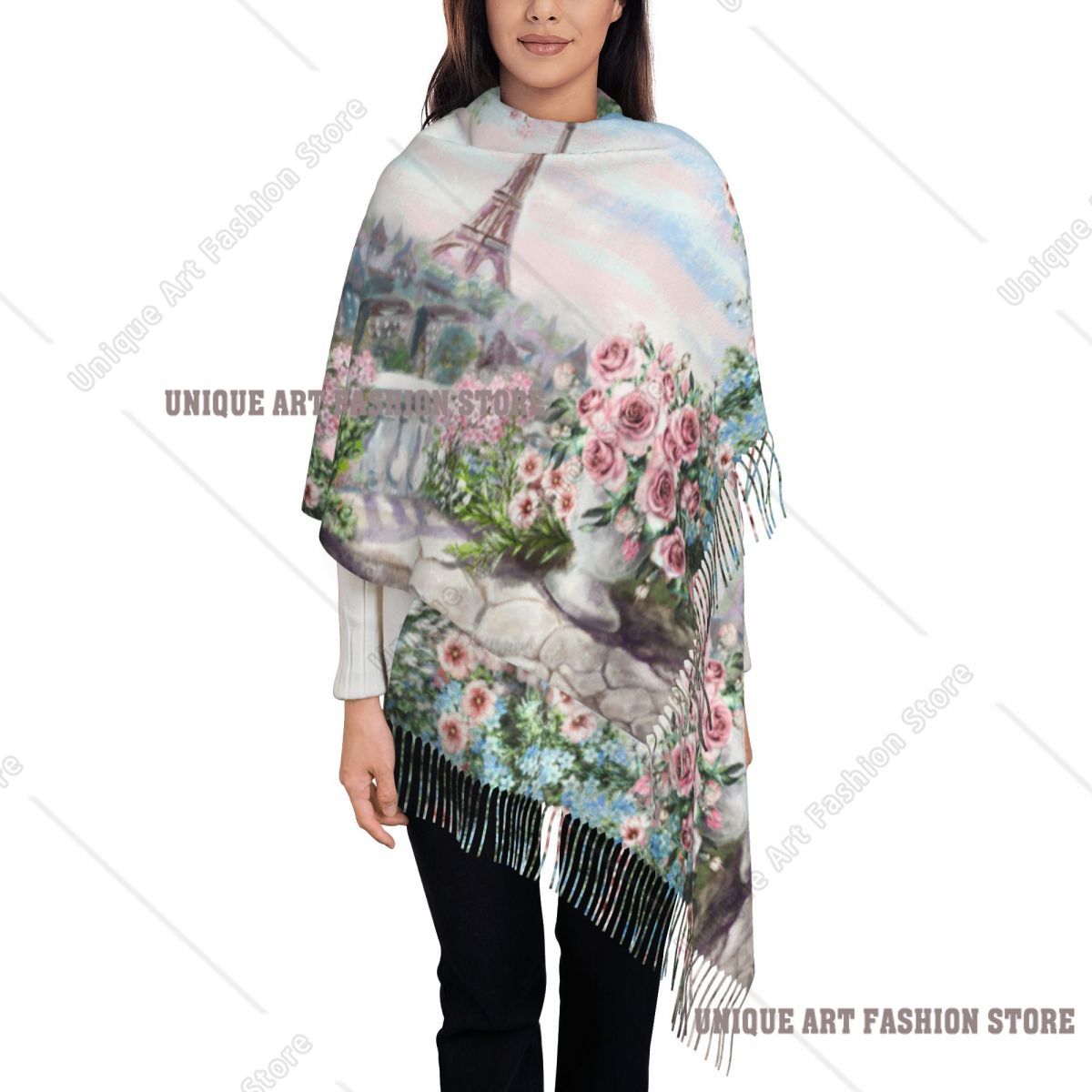 Oil Painting France Paris Eiff - Pashmina Wrap Large 评论和价格