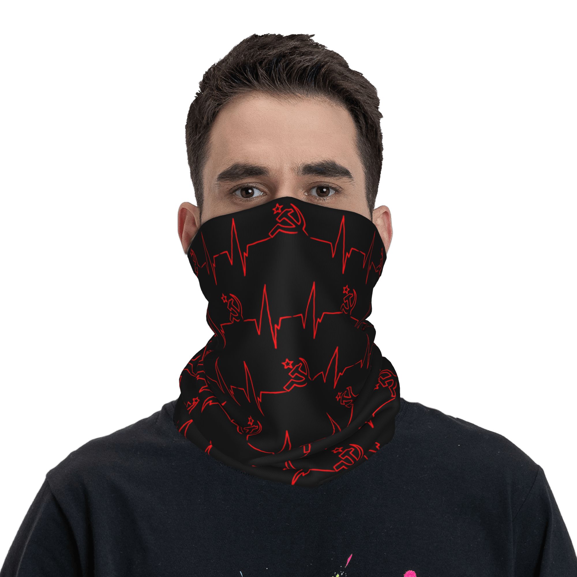 Custom Heartbeat Russian Flag  - Neck Warmer Tube 评论和价格