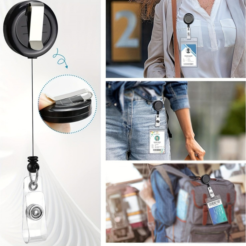 4PCS Lanyard Black Retractable - Lanyard Badge Holder 评论和价格