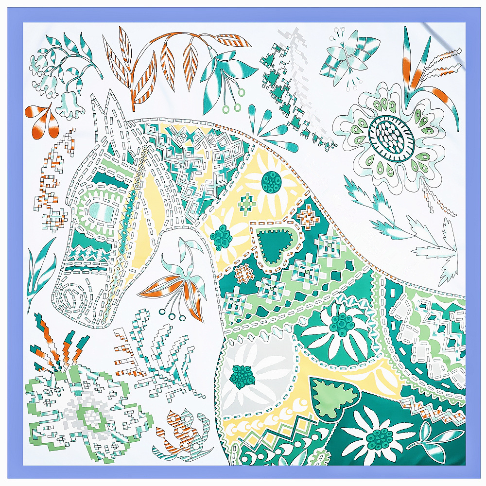 130cm Brand Women Scarves Desi - Scarf Silk Square 评论和价格