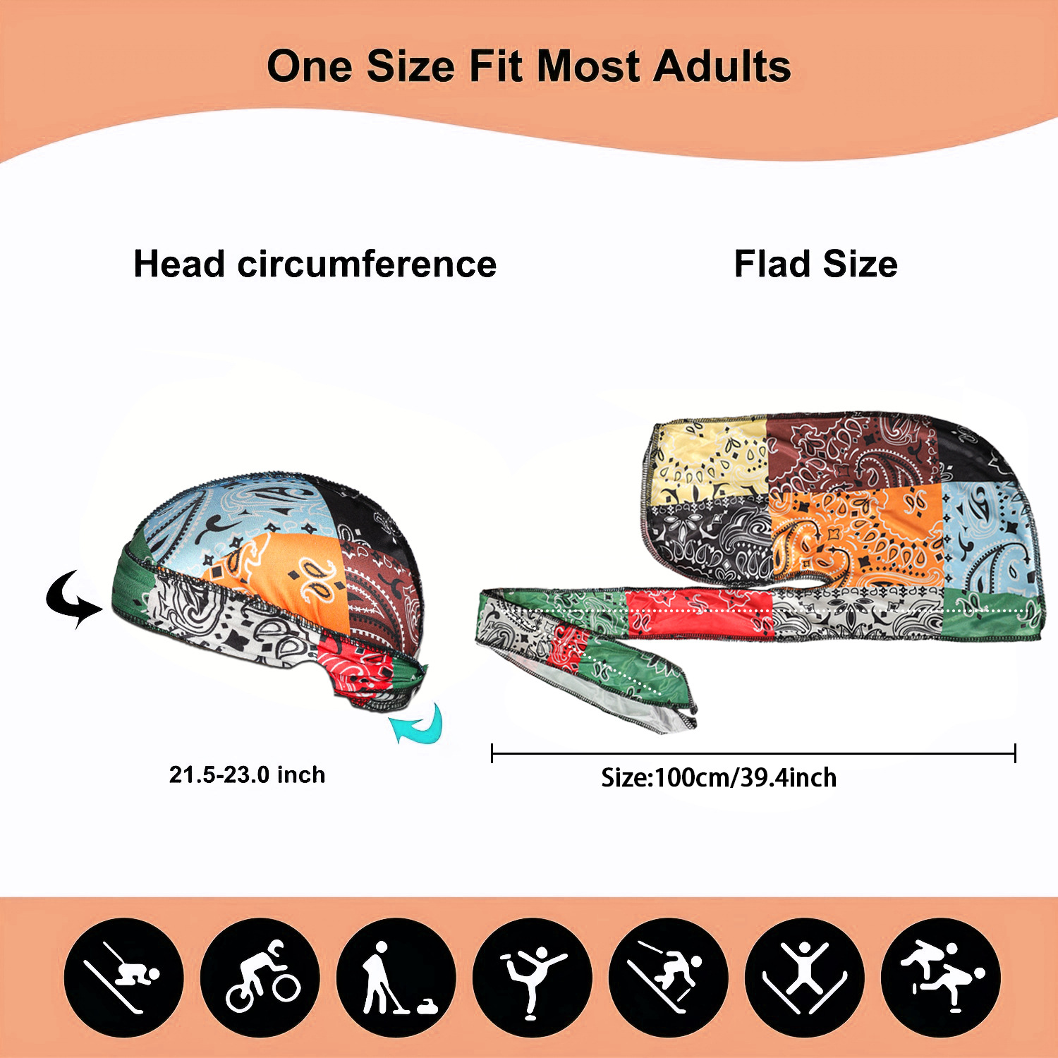 Paisley Printing Silky Durags  - Bandana Doo Rag 评论和价格