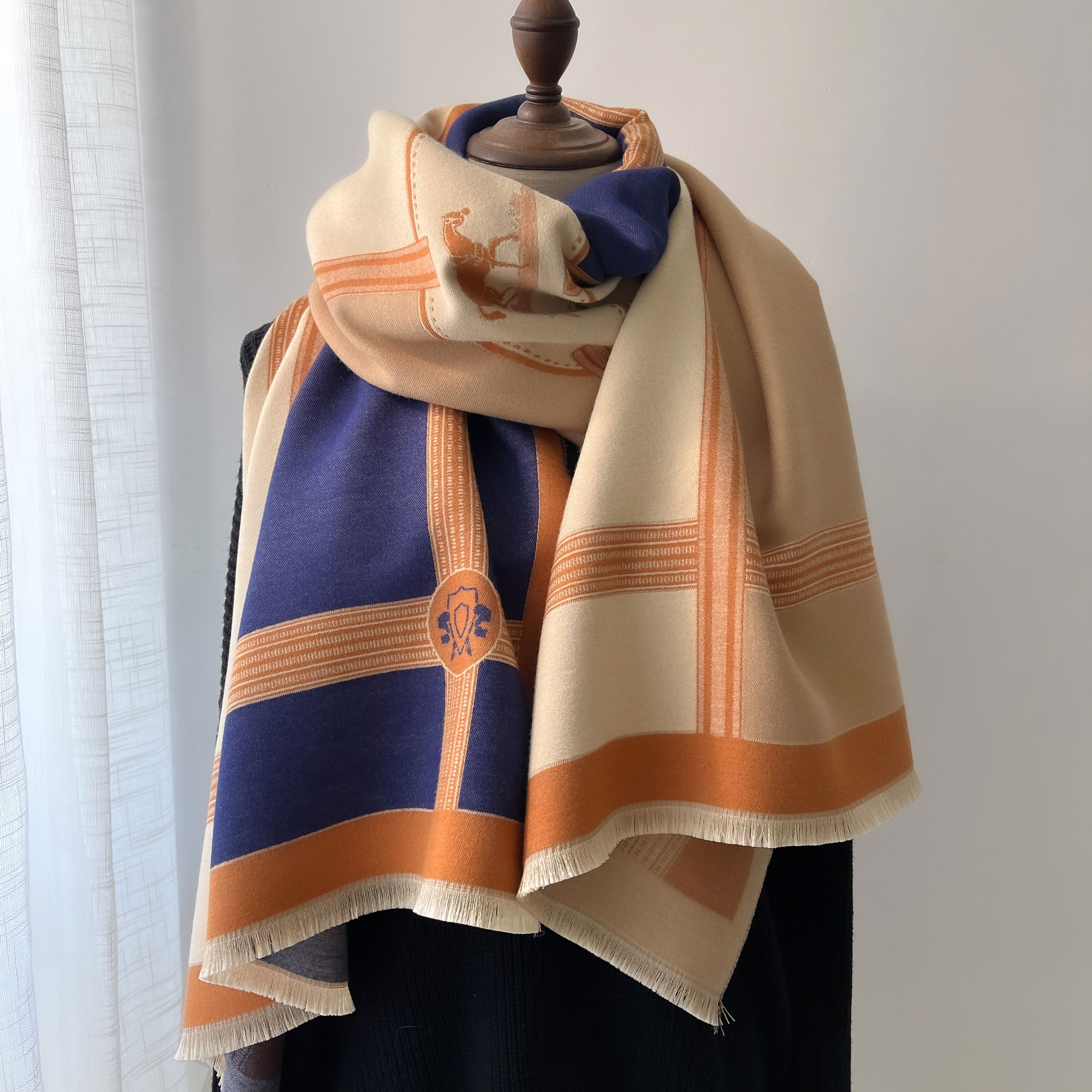 Winter Cashmere Scarf Women Lu - Woven Scarf Blanket 评论和价格