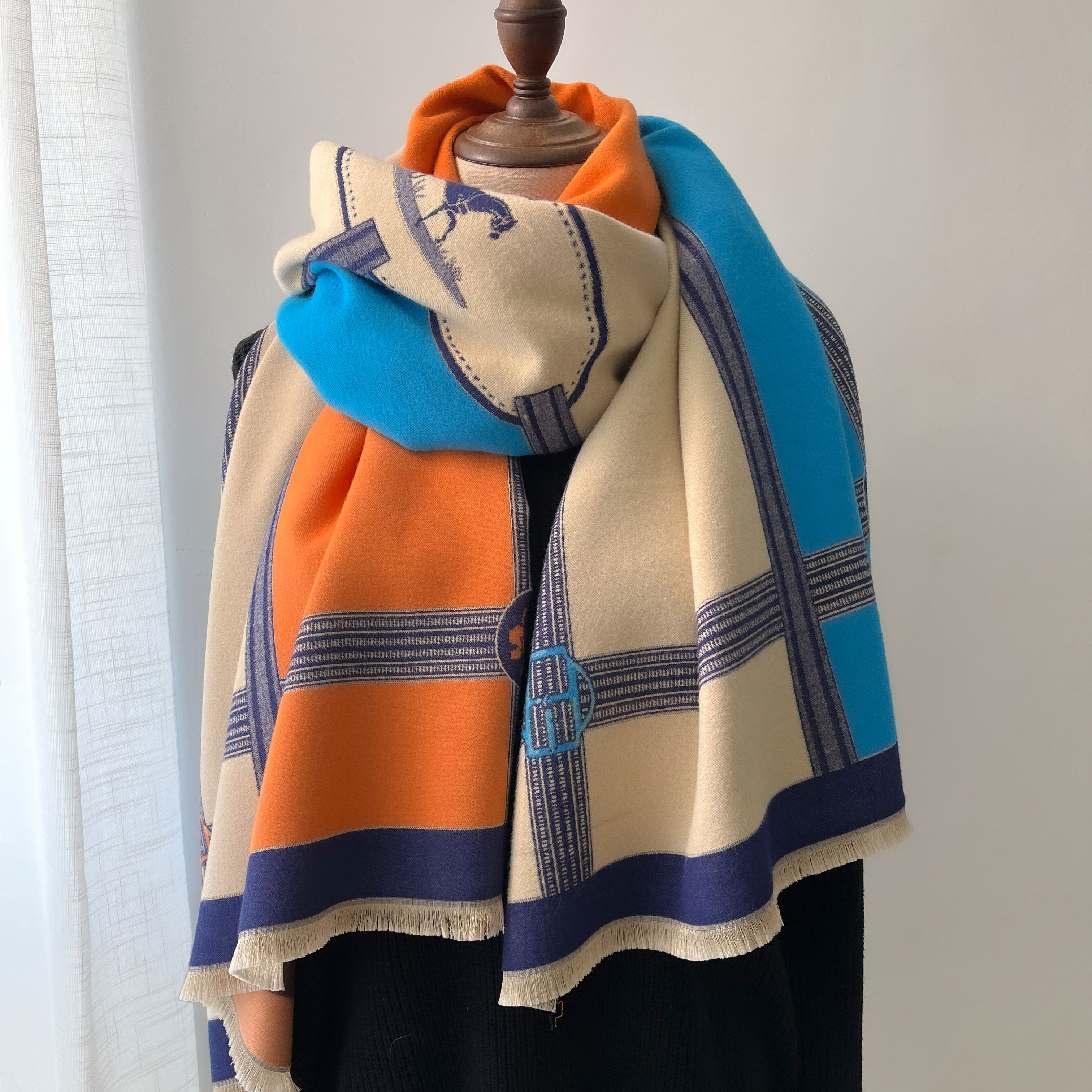 Winter Cashmere Scarf Women Lu - Woven Scarf Blanket 评论和价格