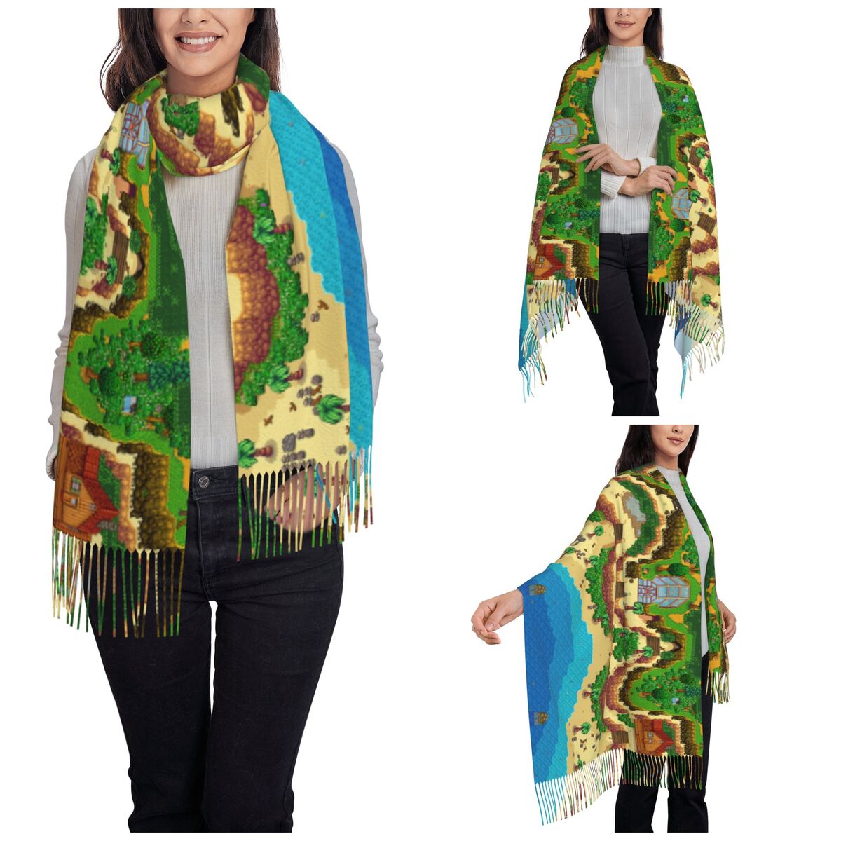 Stardew Valley Map Scarf for W - Pashmina Wrap Large 评论和价格