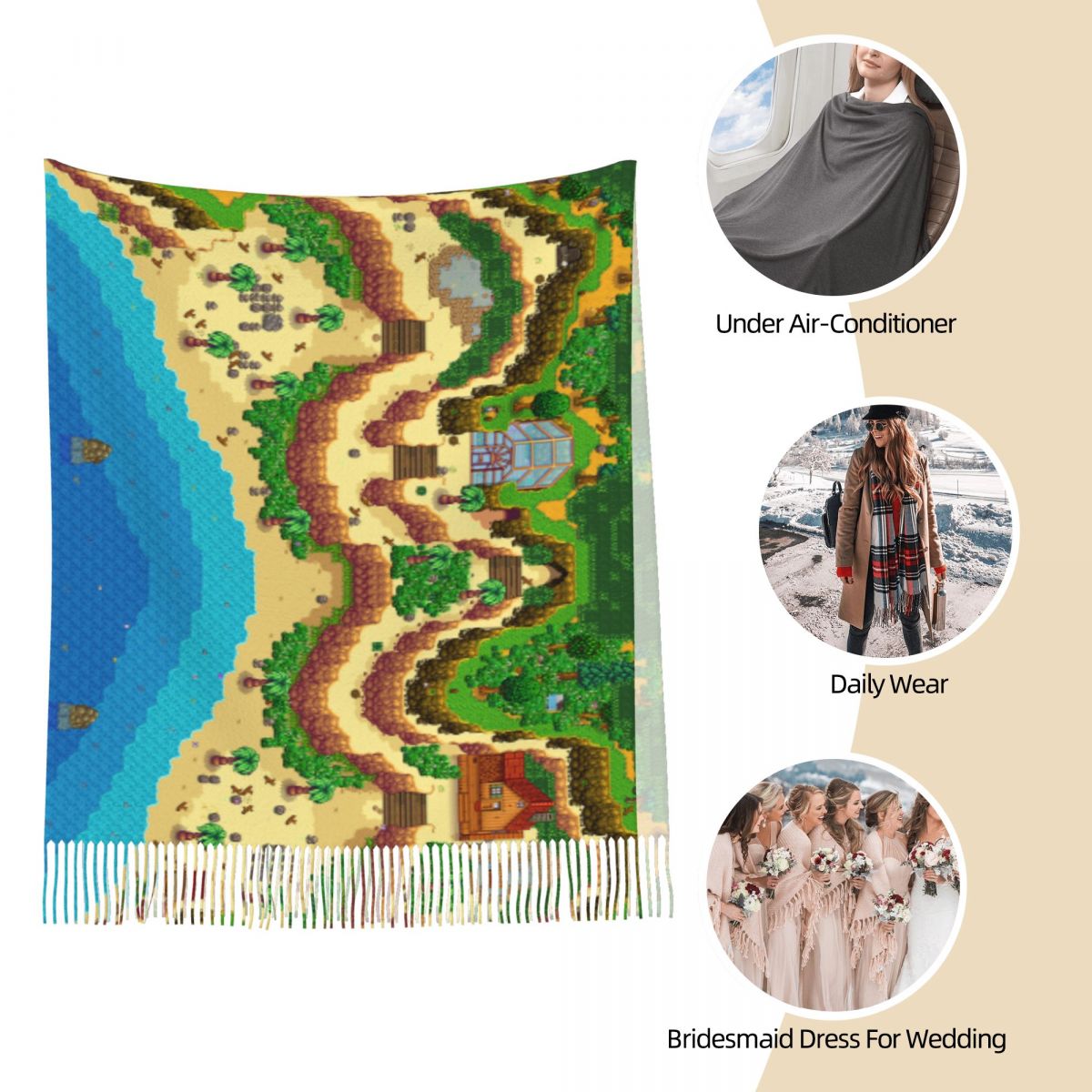 Stardew Valley Map Scarf for W - Pashmina Wrap Large 评论和价格