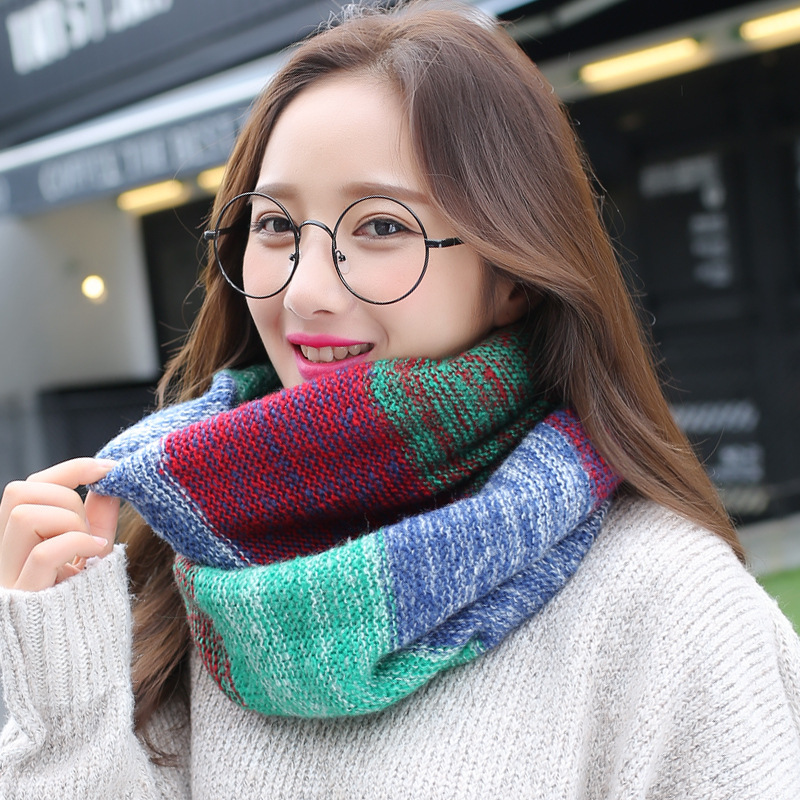 Rainbow Knitted Infinity Scarv - Infinity Scarf Knit 评论和价格
