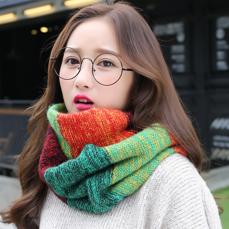 Rainbow Knitted Infinity Scarv - Infinity Scarf Knit 评论和价格