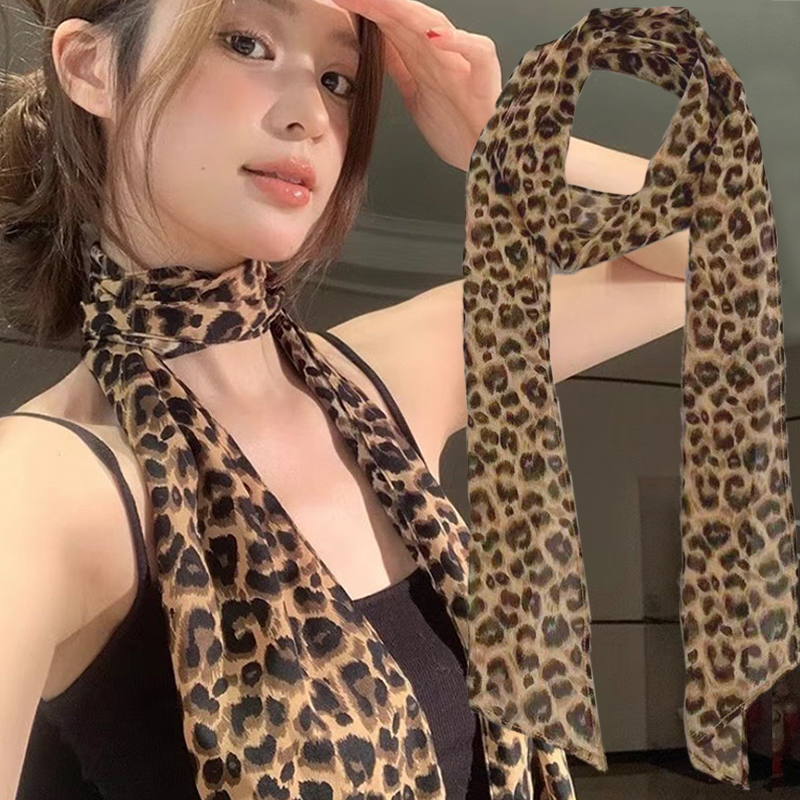 Leopard Print Scarf Retro Polk - Silk Tie Striped 评论和价格