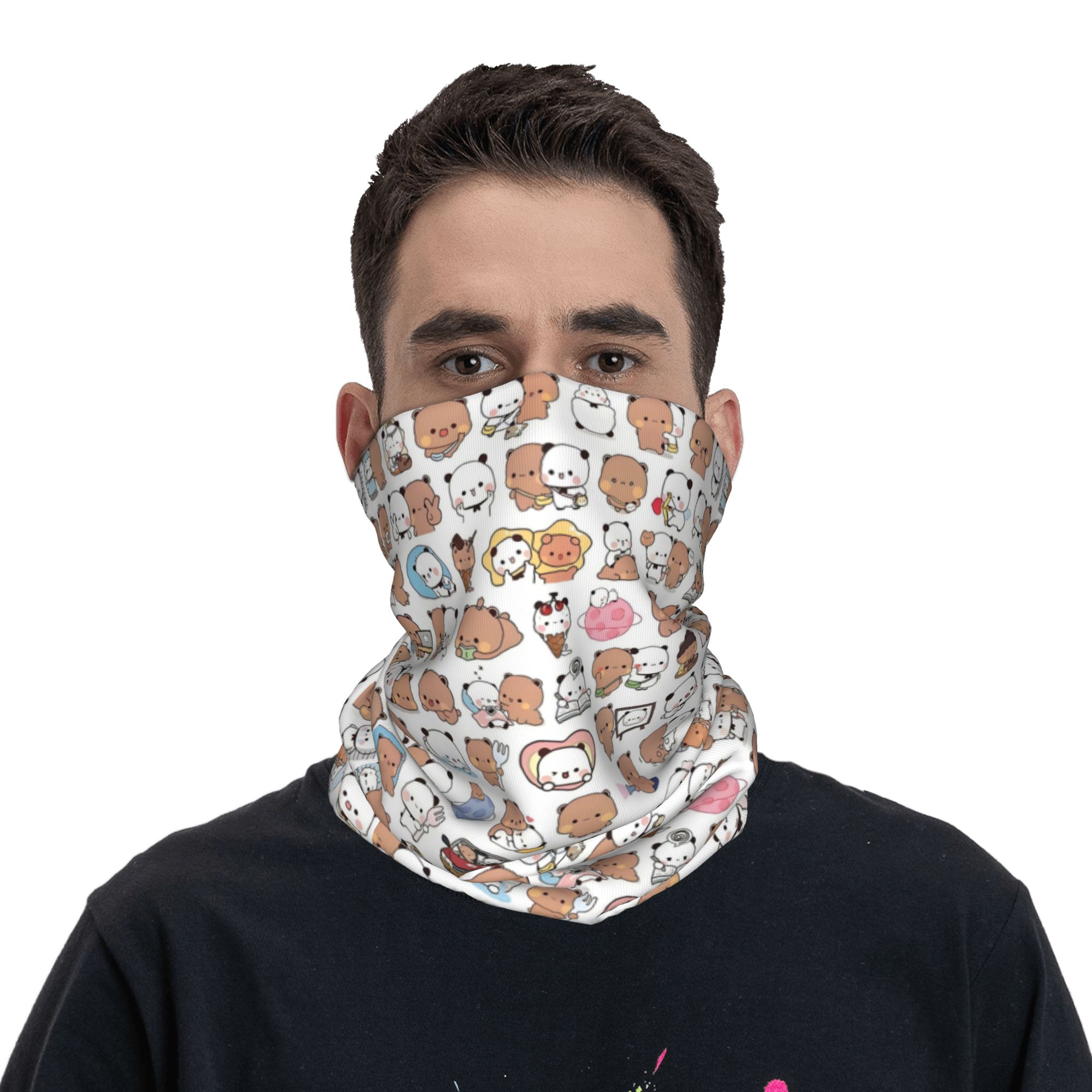 Custom Bear Cartoon Peach And  - Neck Warmer Tube 评论和价格